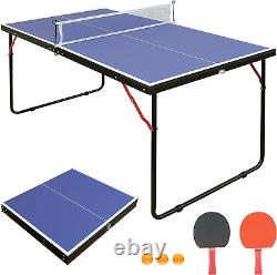 Table de tennis de table de taille moyenne pliable pour enfants et jeunesse, table de ping-pong intérieure/extérieure.