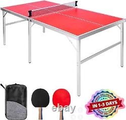 Table de tennis de table/ping-pong pliante intérieure de taille officielle moderne 6 pieds x 3 pieds NEUF