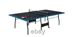Table de tennis de table pliable MD Sports de taille officielle 15mm avec accessoires.