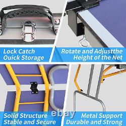 Table de tennis de table pliable de taille moyenne de 8 pieds avec filet, 2 raquettes, 3 balles