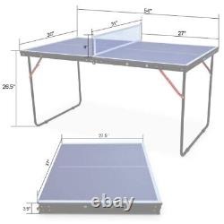 Table de tennis de table pliable et portable avec ensemble de table de ping-pong et 2 raquettes de ping-pong