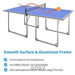 Table de tennis de table pliable et portable de 6 pieds idéale pour une utilisation intérieure et extérieure