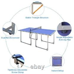 Table de tennis de table pliable et portable de 6 pieds idéale pour une utilisation intérieure et extérieure