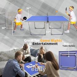 Table de tennis de table pliable et portable de 6 pieds idéale pour une utilisation intérieure et extérieure