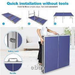 Table de tennis de table pliable et portable de taille moyenne de 6 pieds - Ensemble de table de ping-pong