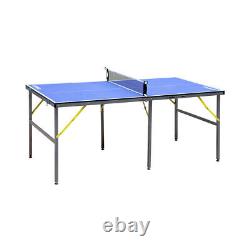 Table de tennis de table pliable et portable de taille moyenne de 6 pieds - Ensemble de table de ping-pong