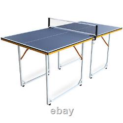 Table de tennis de table pliable et portable de taille moyenne de 6 pieds, ensemble de table de ping-pong