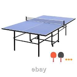 Table de tennis de table pliable et portable de taille moyenne de 9 pieds, ensemble de table de ping-pong