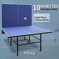 Table de tennis de table pliable et portable de taille moyenne de 9 pieds, ensemble de table de ping-pong