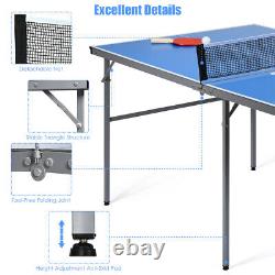 Table de tennis de table pliable pour enfants de taille moyenne Topbuy avec 3 balles de ping-pong