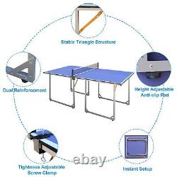 Table de tennis de table pliable, table de tennis de table de taille moyenne 6' x 3' avec 2 raquettes