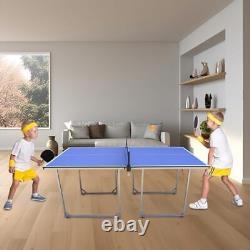 Table de tennis de table pliante et portable de taille moyenne de 6 pieds avec ensemble de table de ping-pong