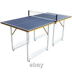 Table de tennis de table pliante et portable de taille moyenne de 6 pieds, ensemble de table de ping-pong pour l'intérieur