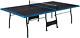 Table De Tennis De Table Pliante Roulante En Noir Et Bleu Avec 2 Raquettes