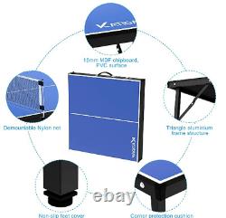 Table de tennis de table portable de taille moyenne avec filet pliable, pour une utilisation intérieure et extérieure.