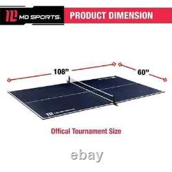 Table de tennis de table vendue, plateau de conversion intérieur officiel de 9 pieds (108 pouces) x 5 pieds 60 pouces