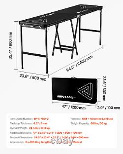 Table pliante portable de beer pong de 8' avec poignée de transport pour fête et jeu de boisson