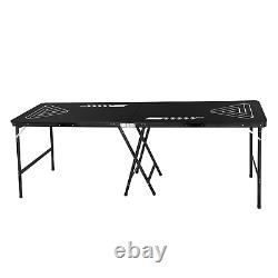 Table pliante portable de beer pong de 8' avec poignée de transport pour fête et jeu de boisson