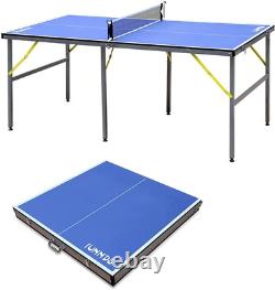 Tables de tennis de table de taille moyenne 6X3 pieds, portables pour l'intérieur/extérieur, table de ping-pong de jeu.
