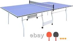 Tables de tennis de table professionnelles pliables de taille moyenne de 9 pieds, table de ping-pong d'intérieur