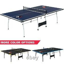 Taille Officielle Extérieur Intérieur Tennis Ping Pong Table 2 Paddles & Balles Bleu Blanc