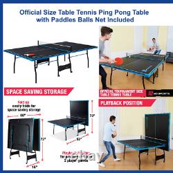 Taille Officielle Table Tennis Ping Pong Table Indoor Foldaway Paddles Balles Net Inc