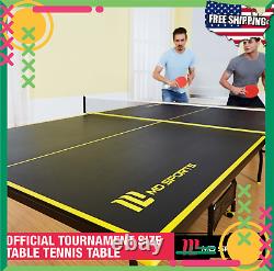 Taille Officielle Tennis Intérieur Ping-pong Pliable Table Paddles Balles Set Jaune
