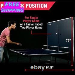 Taille Officielle Tennis Ping Pong Table Intérieure 2 Paddles & Balles Inclus Bleu