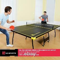 Taille Officielle Tennis Ping Pong Table Pliable Intérieure, Couleur Noir/jaune