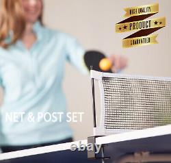 Tennis De Table Ping Pong Taille Officielle Intérieur Pliable Net & Posts Set Bleu