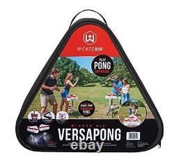 Traduisez ce titre en français : Table de Beer Pong portable Versapong / Jeu de queue de marche avec étui de transport en sac à dos et...