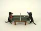 Vienne Bronze Dachshund Jouer Table Tennis Ping Pong Bermann Brass Autriche Chien